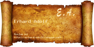 Erhard Adolf névjegykártya